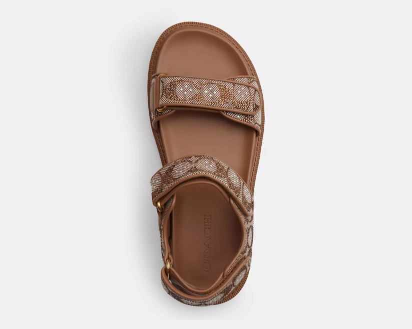Brynn Sandal In Crystal Signature Jacquard