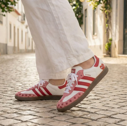 Samba OG x Comme des Garcons (CDG) "Red Pink Cloud White Brown"