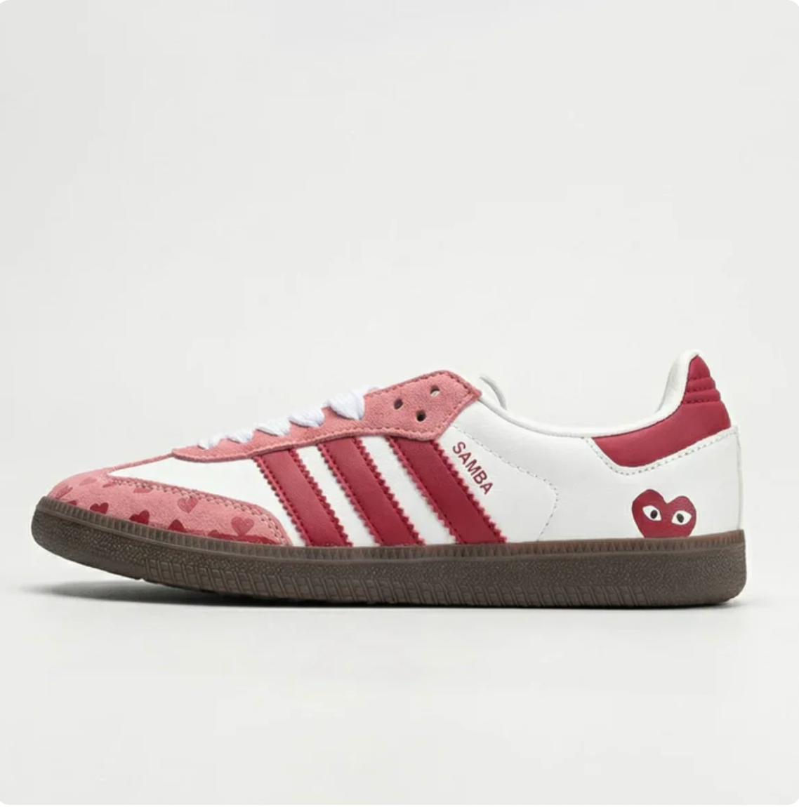 Samba OG x Comme des Garcons (CDG) "Red Pink Cloud White Brown"