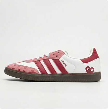 Samba OG x Comme des Garcons (CDG) "Red Pink Cloud White Brown"