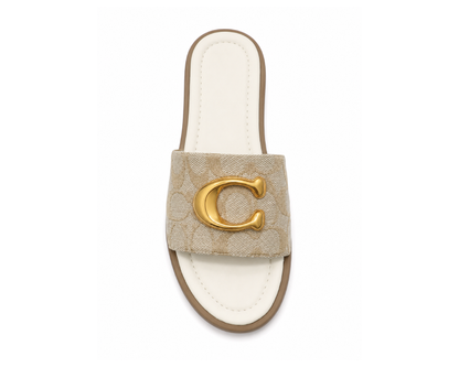 C Slide Sandal in Signature Jacquard
