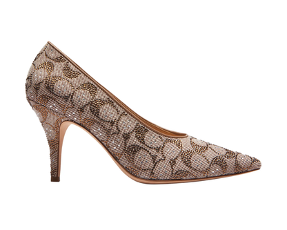 Daisy Signature Crystal Jacquard Pointed Toe Pump