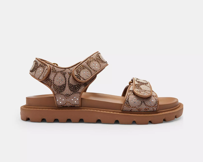 Brynn Sandal In Crystal Signature Jacquard