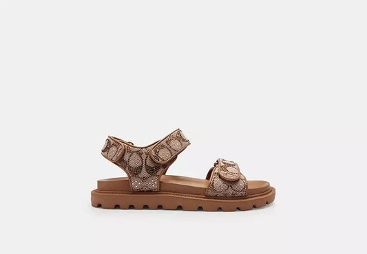 Brynn Crystal Logo Jacquard Sandals