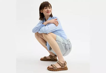 Brynn Crystal Logo Jacquard Sandals